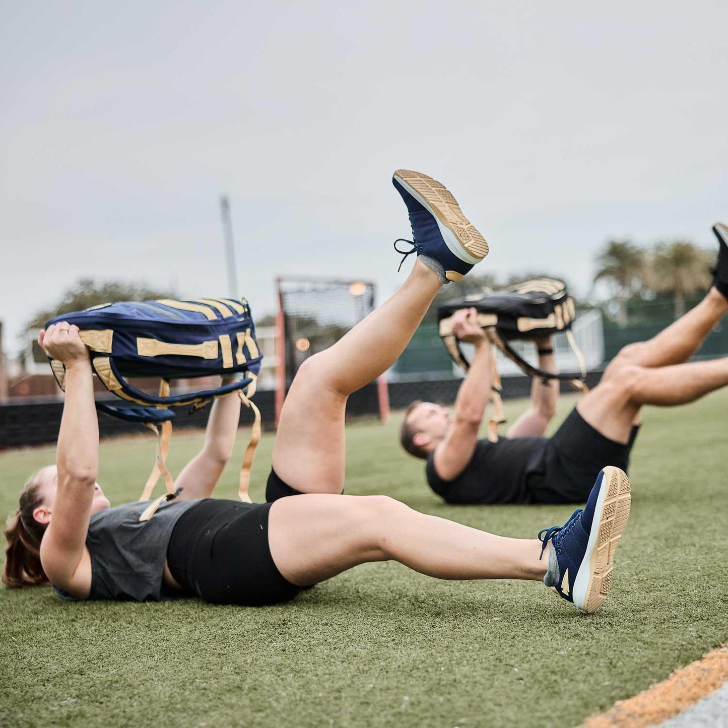 Women's Ballistic Trainers - Navy + White + Gold