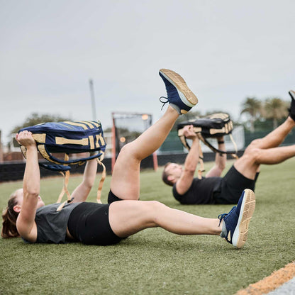 Women's Ballistic Trainers - Navy + White + Gold