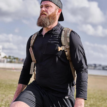 Men's USA Long Sleeve Performance Half Zip - ToughMesh